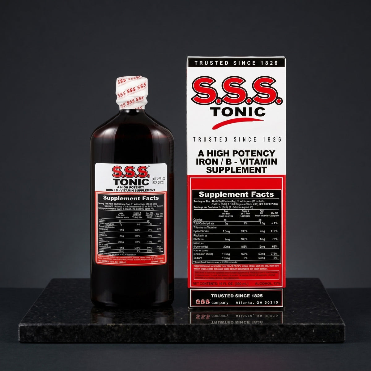 SSS Liquid Tonic - High Potency Iron & B-Vitamin Supplement (10 oz)